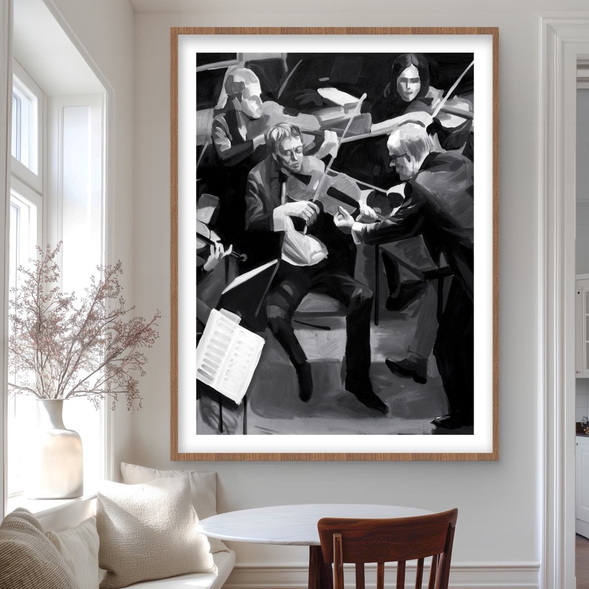 C1FM3648XPPN2H 36 x 48 in. Gray Man Cave Framed Matted Print - Symphony Orchestra Decor