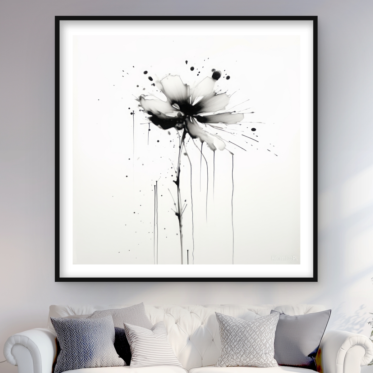 C1FM48483K4SE6 48 x 48 in. Exploding Flower - Minimalist Living Room Framed Print Decor