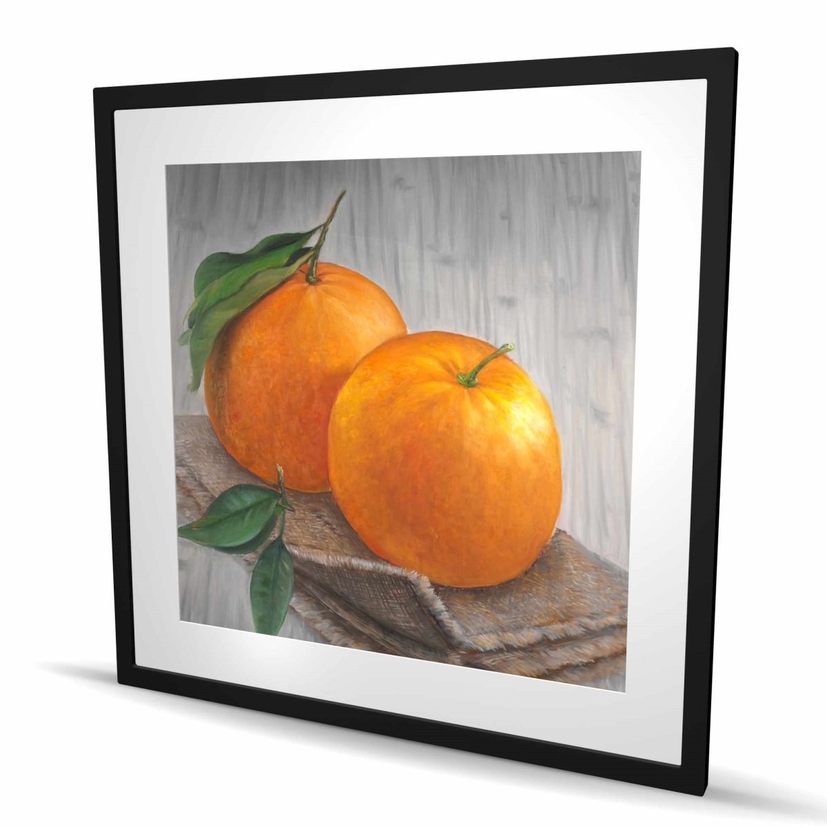 C1FM3636VRKT9I 36 x 36 in. Two Oranges - Kitchen Hyperrealist Framed Matted Print Decor