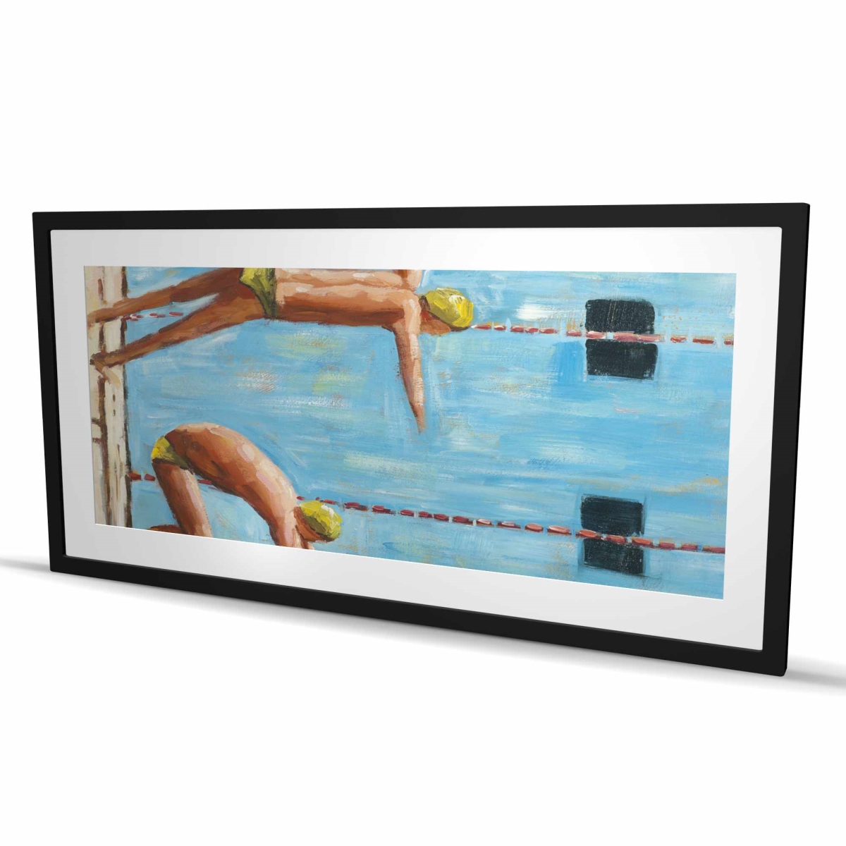 C1FM2448RVJ93I 24 x 48 in. Swimmers - Orange Man Cave Framed Matted Print - Home Decor