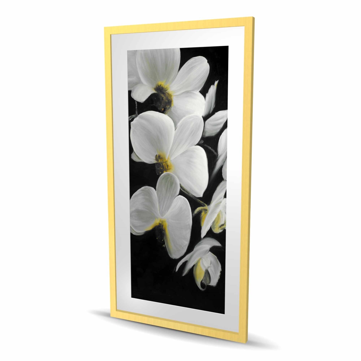 C1FM2448U3PZ1W 24 x 48 in. Beautiful Orchids - Black Floral Framed Print for Home Decor