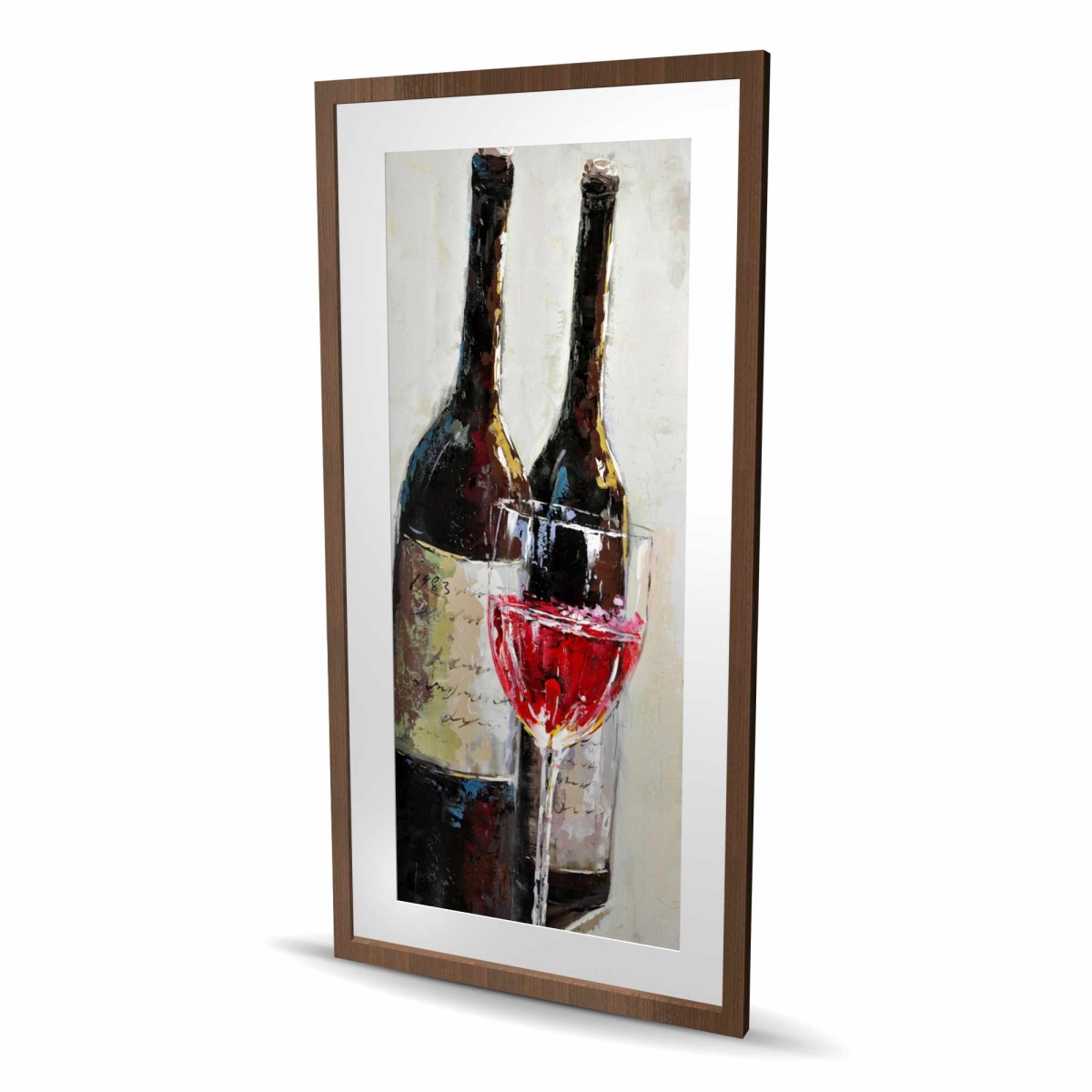 C1FM2448VIJC2J 24 x 48 in. Two Bottles with A Glass of Wine - Gastronomy Red Print