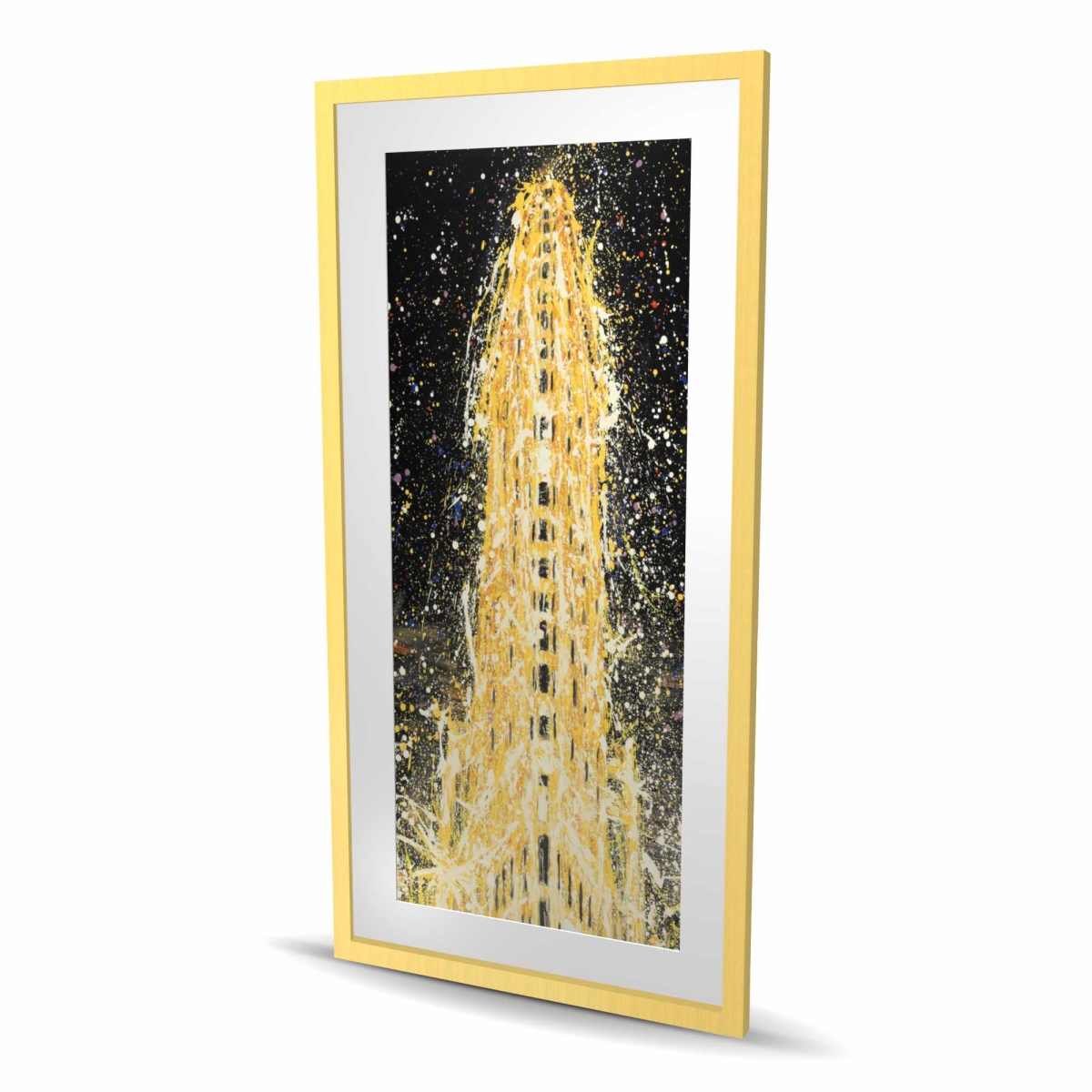 C1FM2448X2756A 24 x 48 in. Abstract Flatiron Building Print - Framed Matted Home Decor