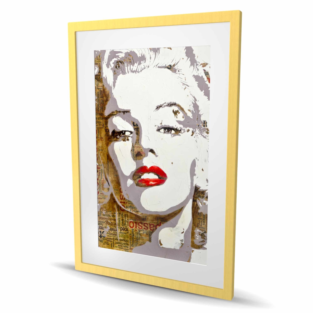 C1FM2436H38H38 24 x 36 in. Marilyn Monroe Typography Print - Red Framed Home Decor