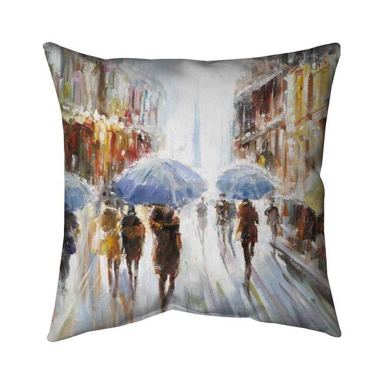 5542-1818-CI167 18 x 18 in. Abstract Rain in the City-Double Sided Print Outdoor Pillow Cover