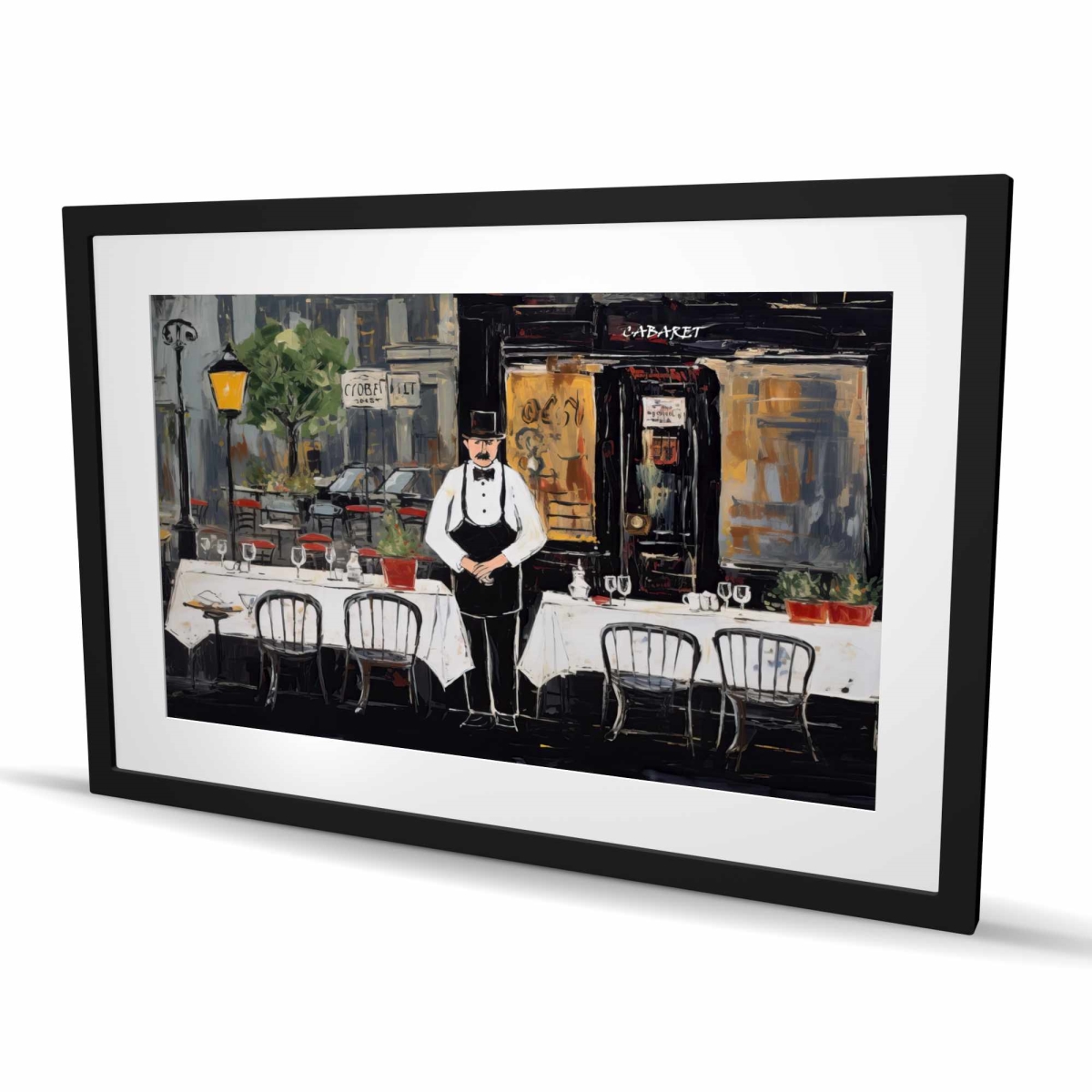 C1FM24363FDIZ2 24 x 36 in. The Cabaret - Yellow Kitchen Framed Matted Print for Decor