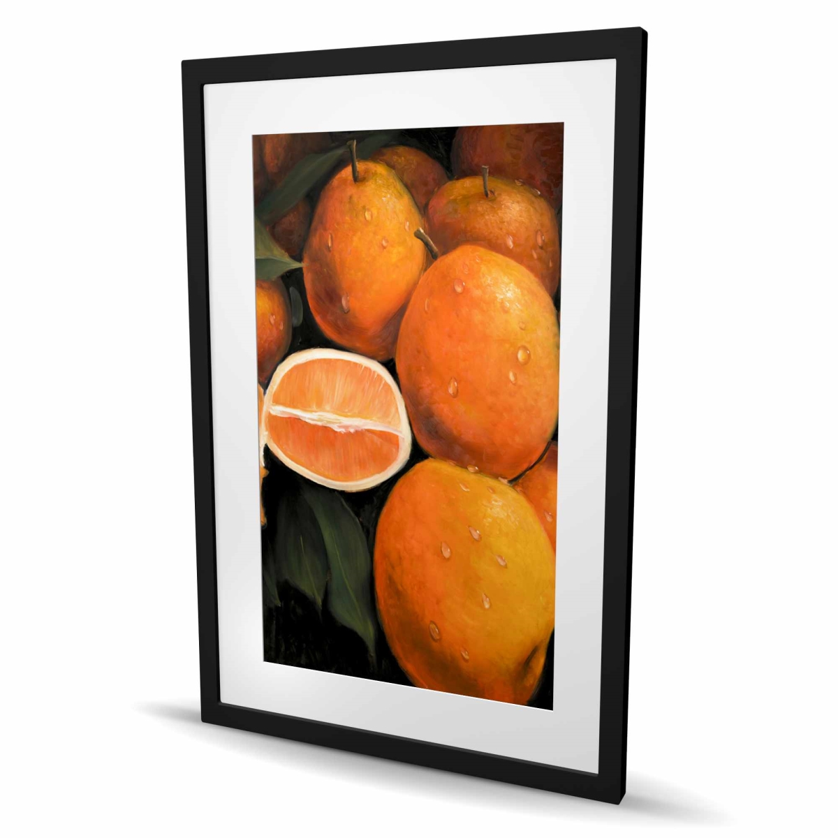 C1FM2436S6D2LJ 24 x 36 in. Fresh Oranges - Kitchen Orange Framed Matted Print for Decor