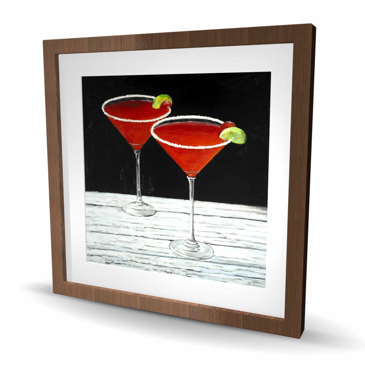 C1FM2424QVTWBF 24 x 24 in. Cosmopolitan Drink Print - Red Object Framed Matted Decor