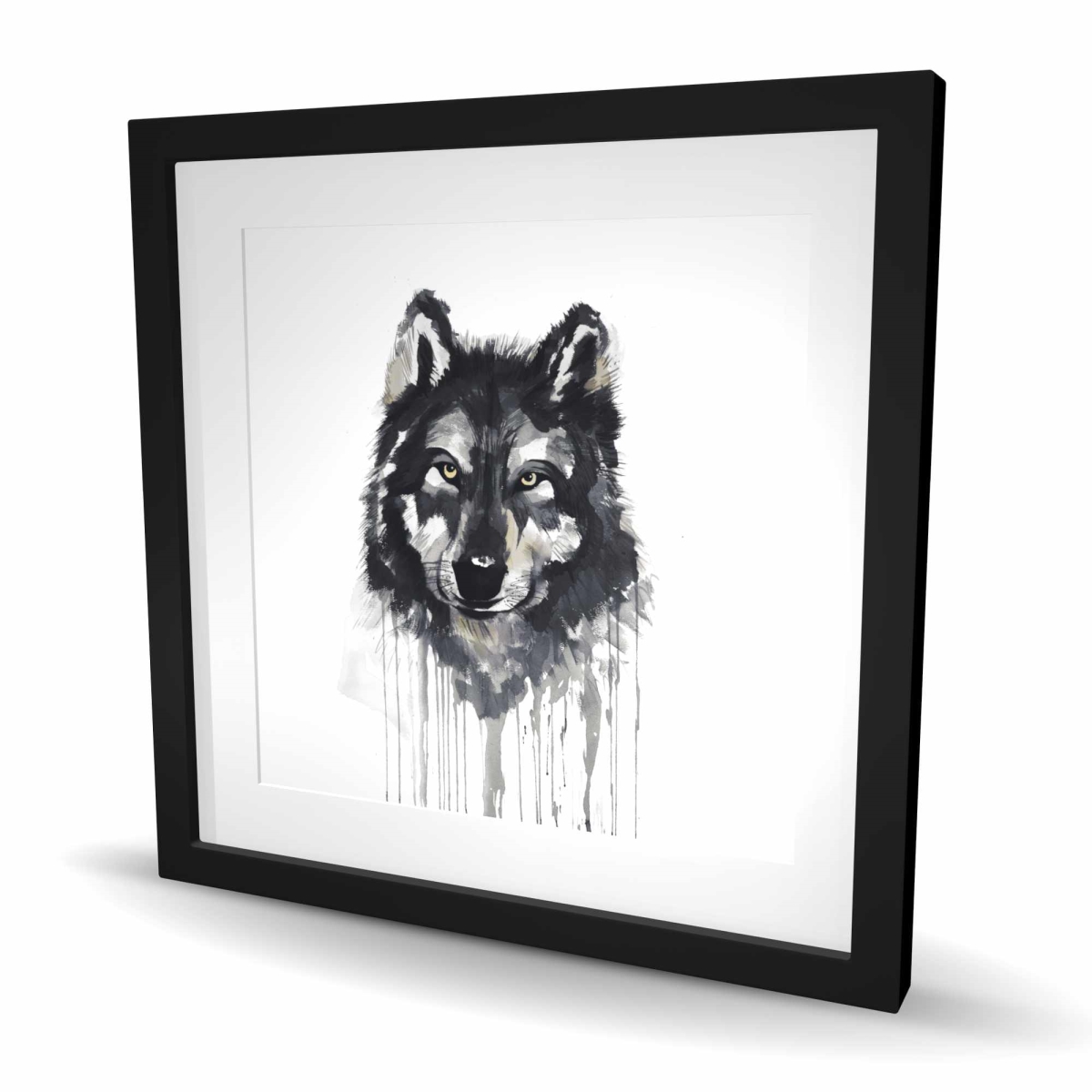 C1FM2424R438K8 24 x 24 in. Mysterious Wolve - Office Animals Framed Matted Print Decor