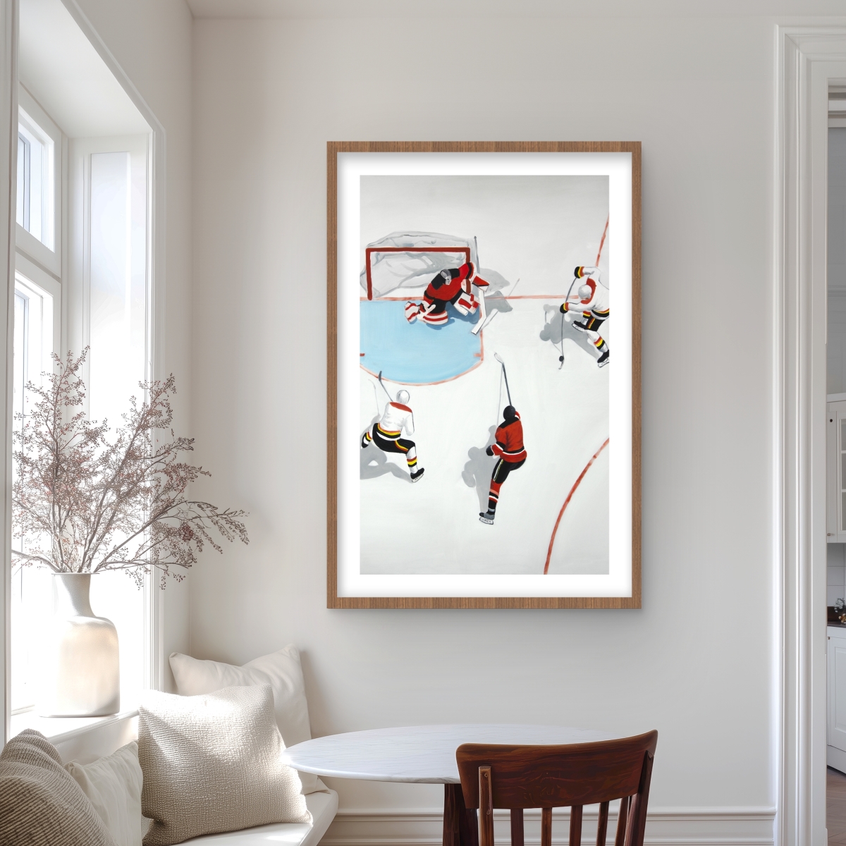 C1FM2436XYSXPD 24 x 36 in. Eventful Hockey Game - Red Man Cave Framed Matted Print