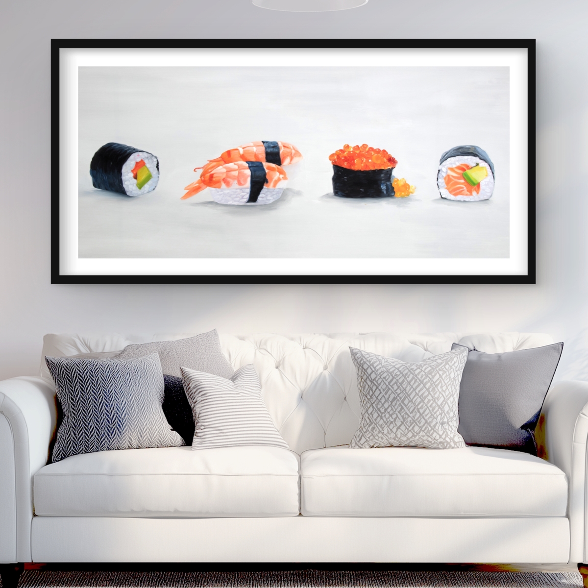 C1FM2448E4EIF4 24 x 48 in. Delicious Sushis - Asian Framed Matted Print for Home Decor