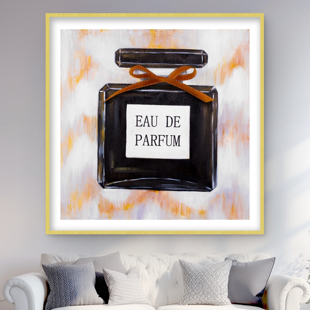 C1FM4848GH58IW 48 x 48 in. Perfume Black Romantic Framed Matted Print - Home Decor