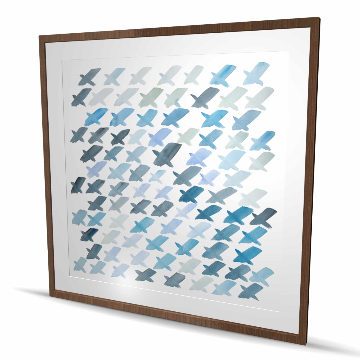 C1FM4848WXD3SA 48 x 48 in. X Pattern - Turquoise Framed Matted Print for Bedroom Decor