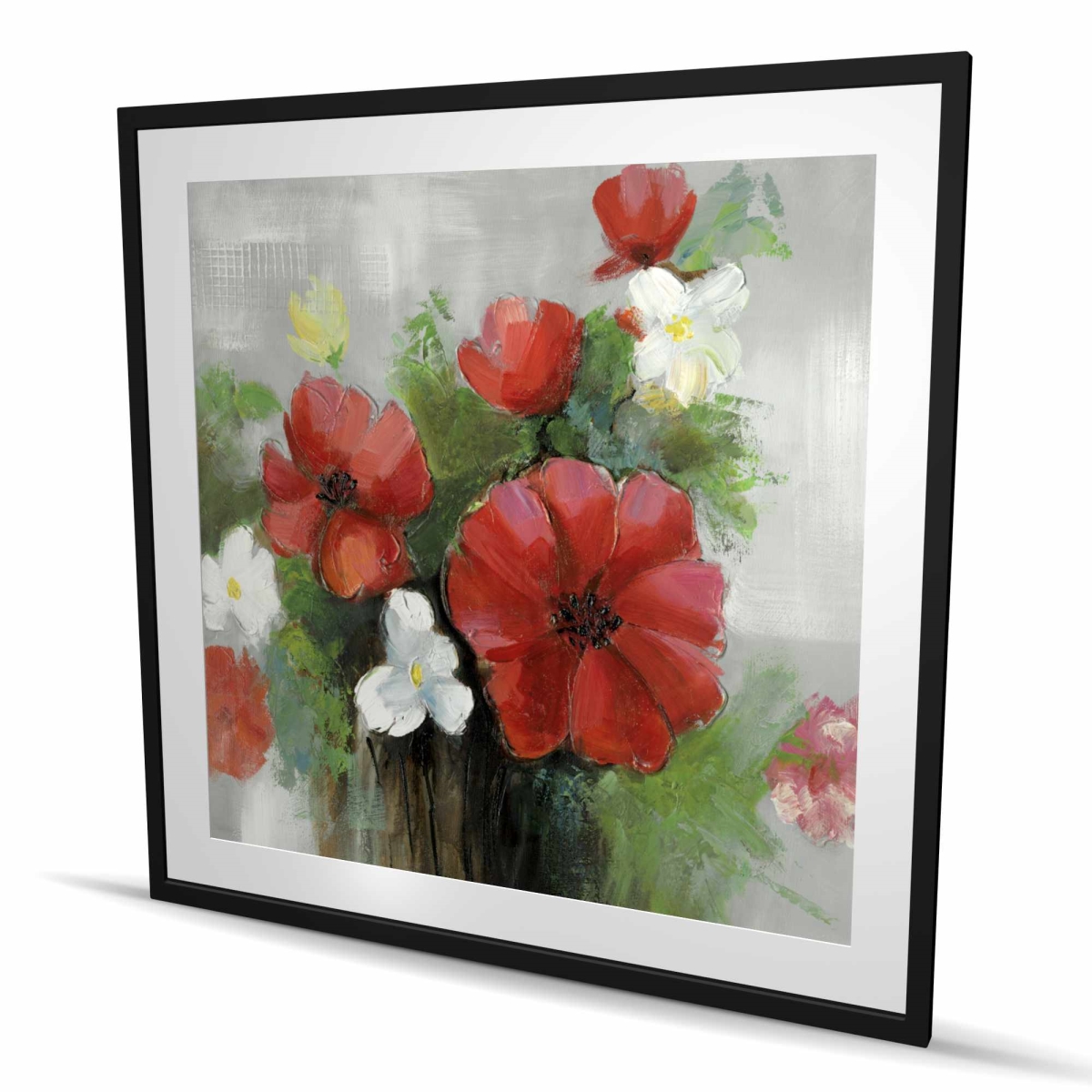C1FM4848Z2ZN28 48 x 48 in. Abstract Wild Flowers Bundle - Office Botanical Framed Print