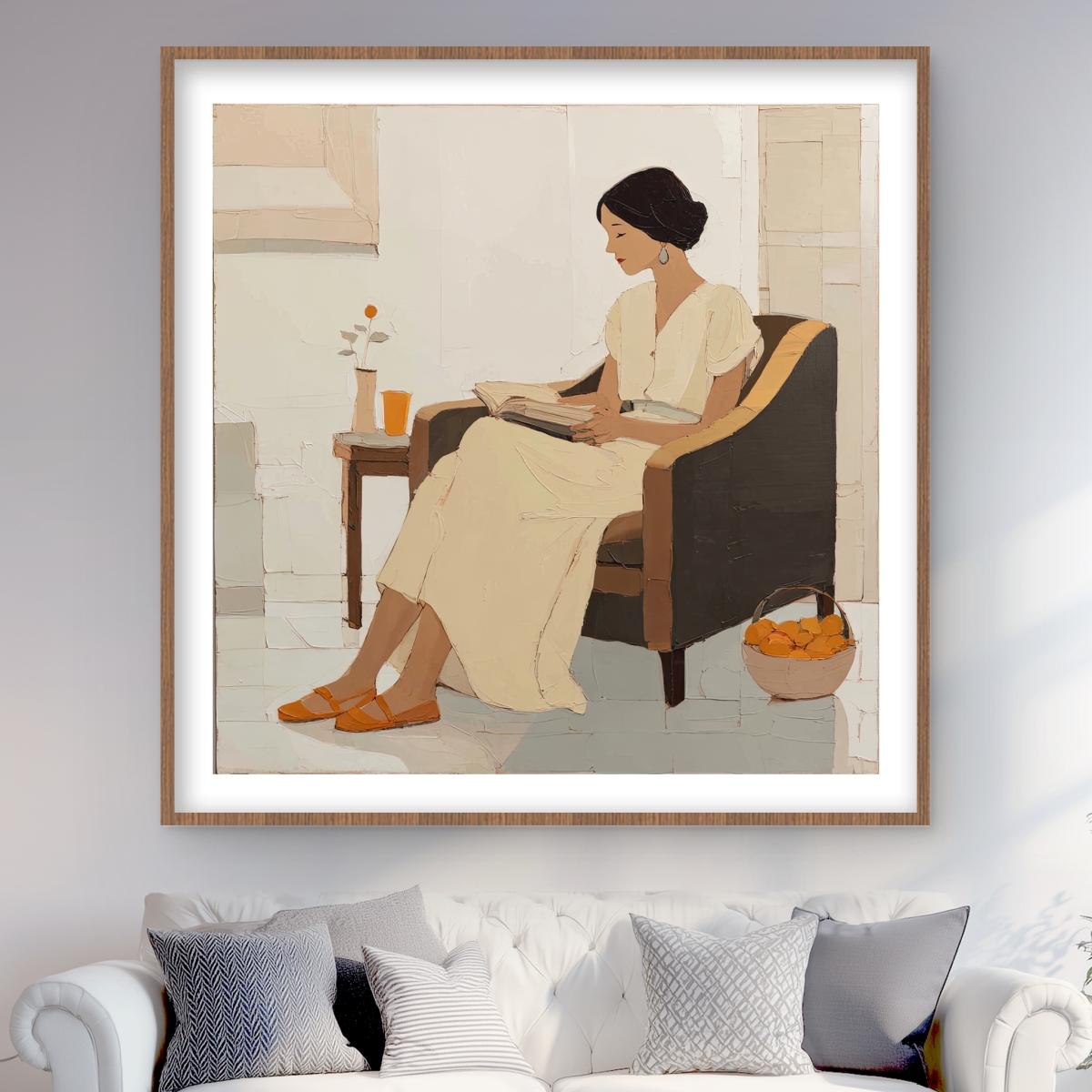 C1FM4848XFIPWJ 48 x 48 in. Small Break - Figurative Brown Framed Matted Print Decor