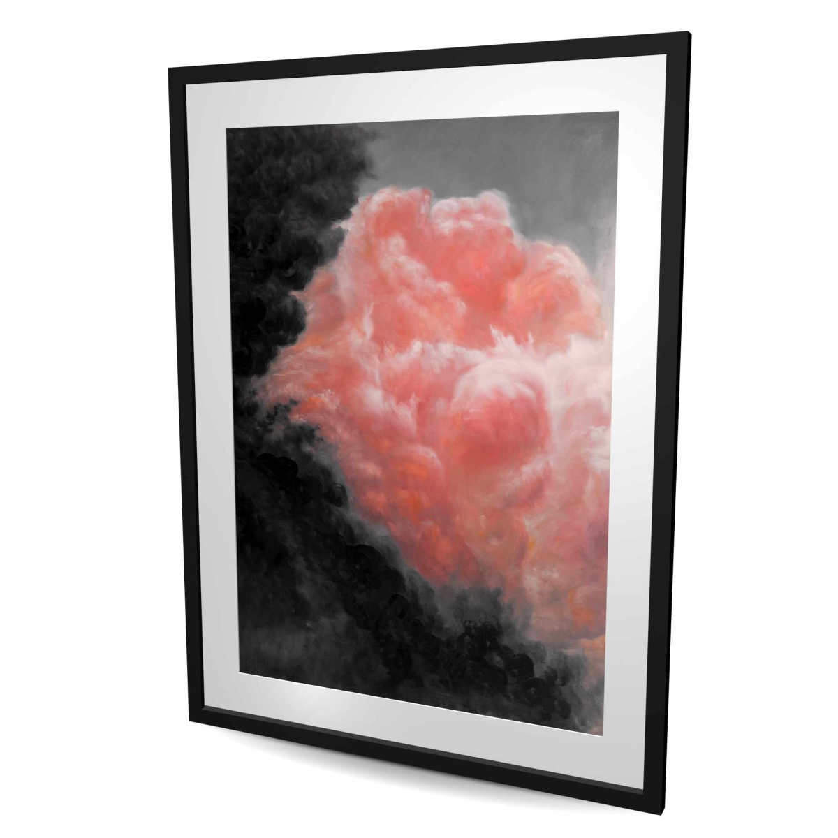 C1FM3648TI7AVH 36 x 48 in. Dark Clouds - Modern Framed Matted Print for Bedroom Decor