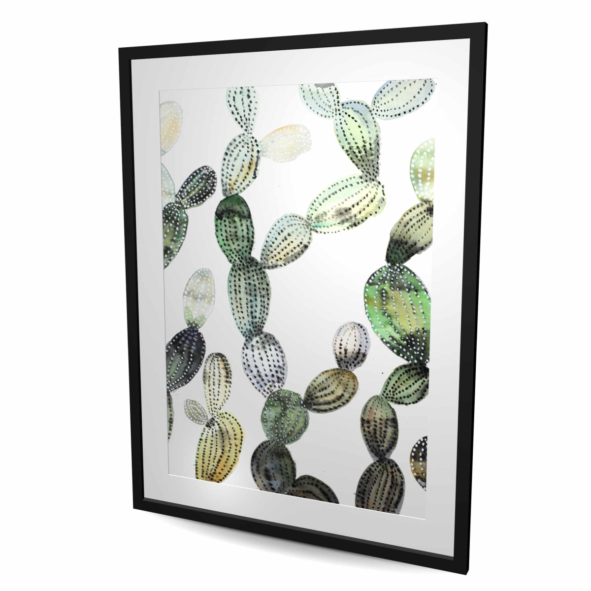 C1FM3648UF61KP 36 x 48 in. Pattern Opuntia Cactus - Framed Matted Print for Home Decor