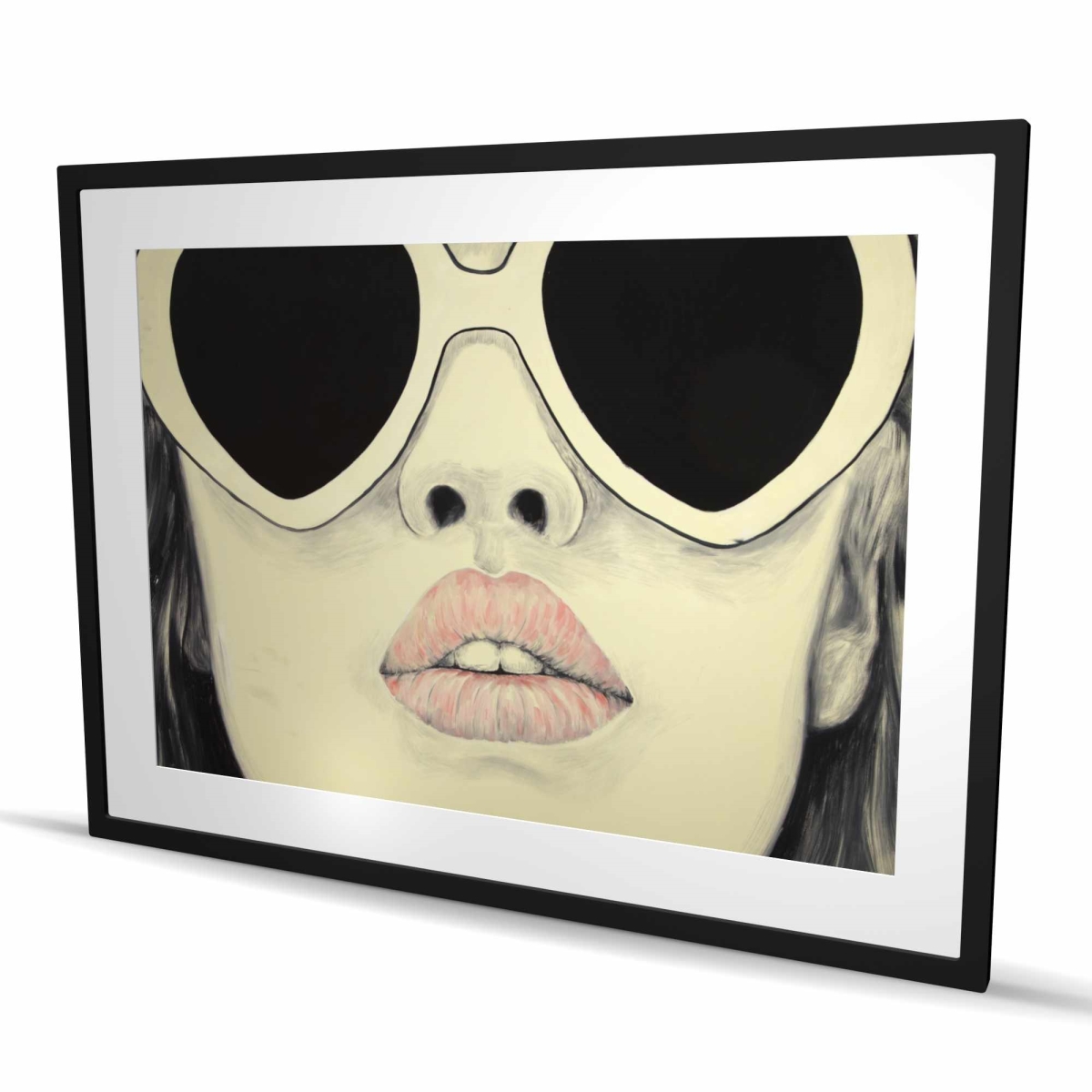 C1FM3648UXTPPM 36 x 48 in. Young Lady with Glasses - Modern Figurative Framed Print