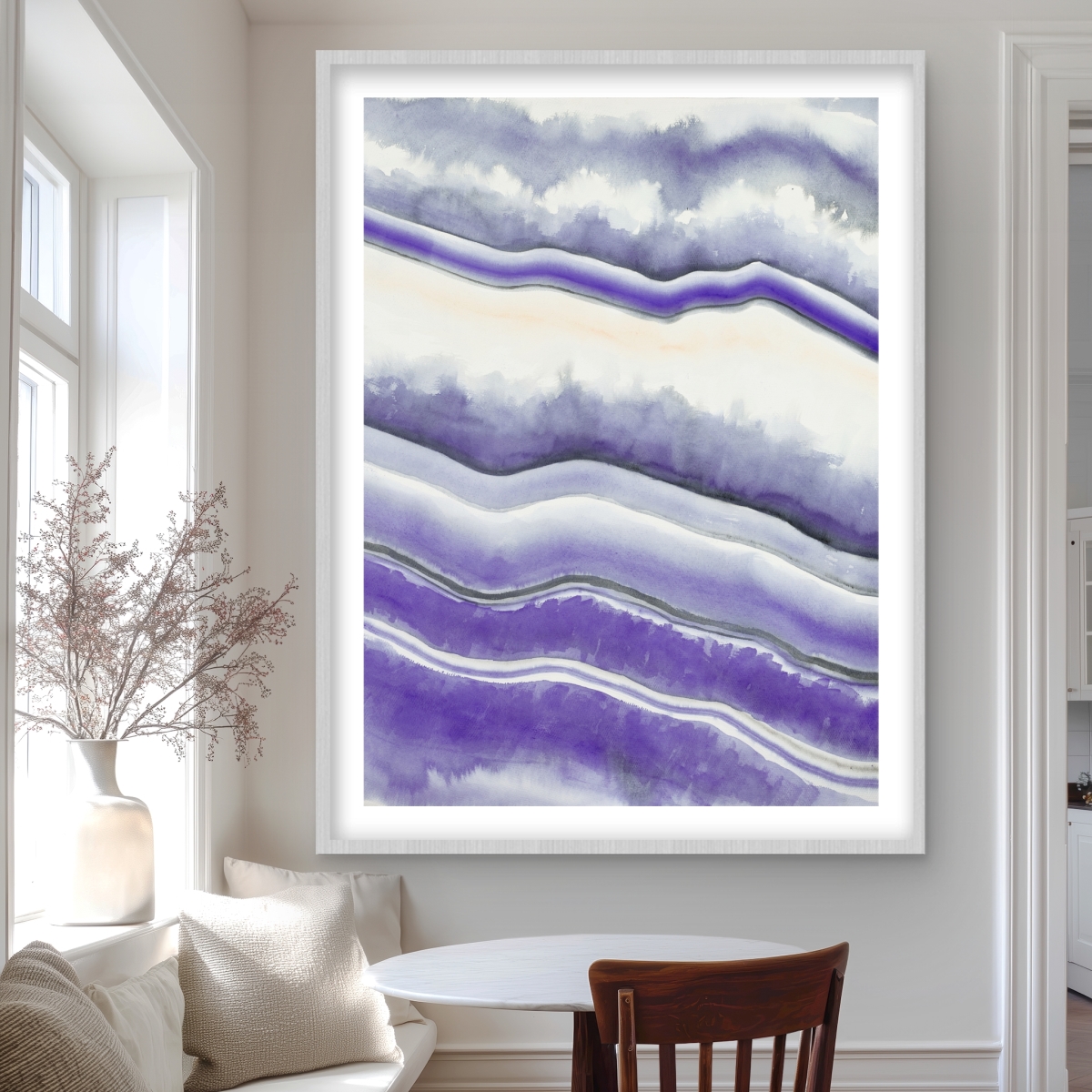 C1FM3648HTD8G7 36 x 48 in. Purple Geode - Office Contemporary Framed Matted Print Decor