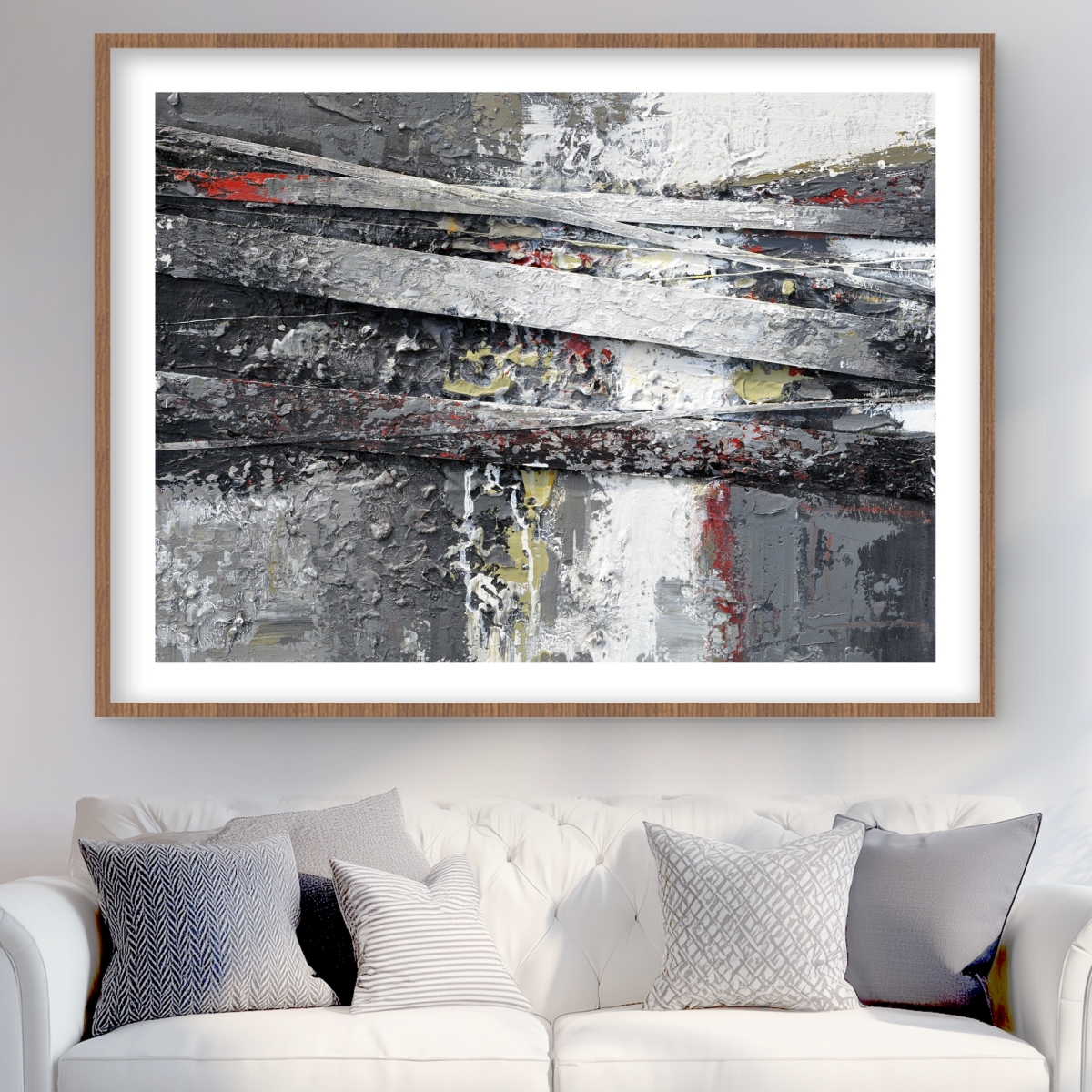C1FM3648OS8M2X 36 x 48 in. Industrial & Texturized Abstract Stripes - Framed Print