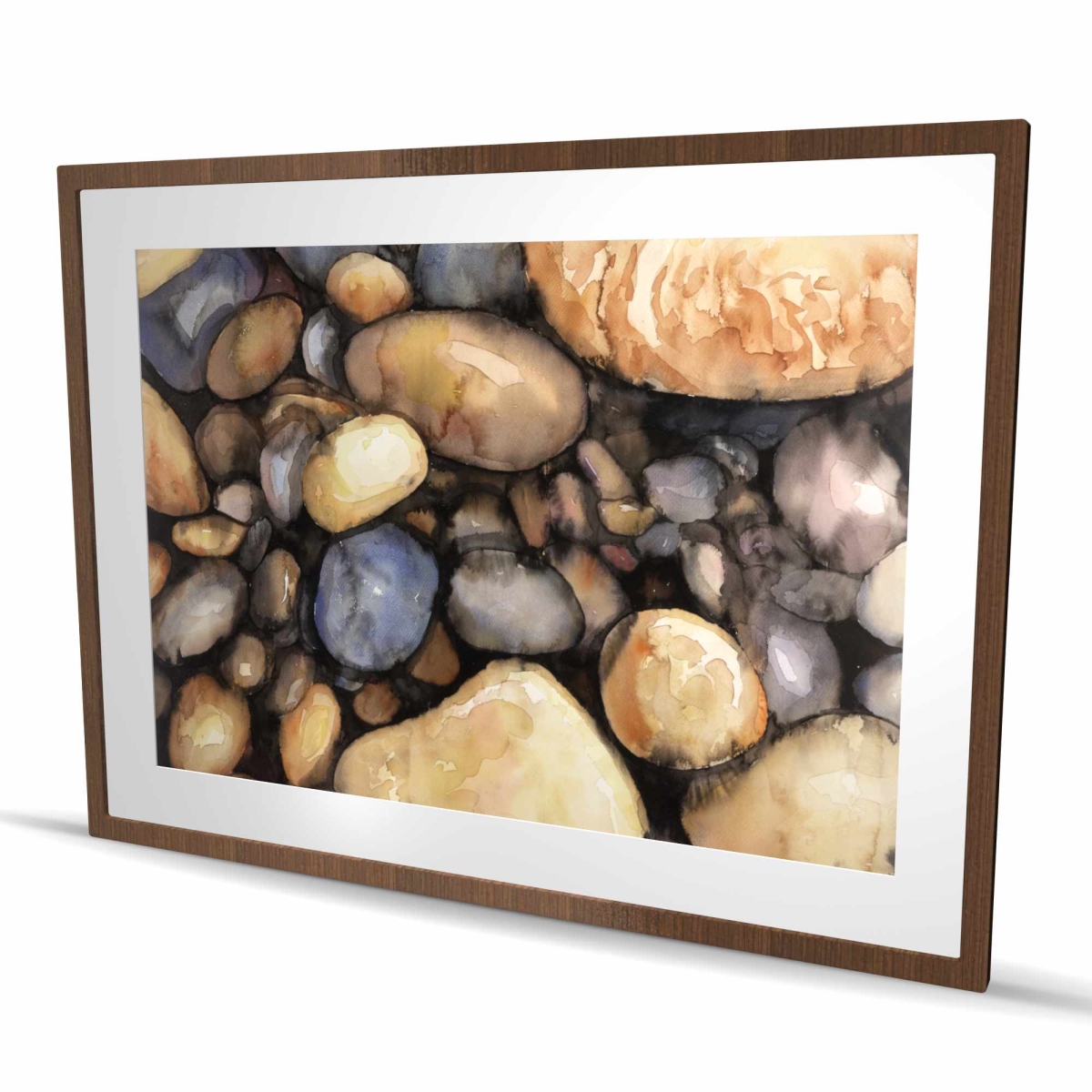 C1FM3648Y3549Q 36 x 48 in. Small Pebbles - Still Life Hygge Framed Matted Print Decor