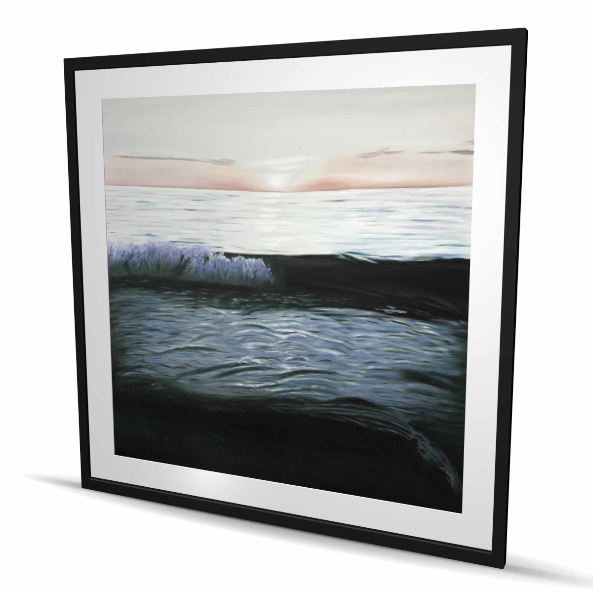 C1FM4848CFSX05 48 x 48 in. Desaturated Sunset - Turquoise Framed Matted Print for Decor