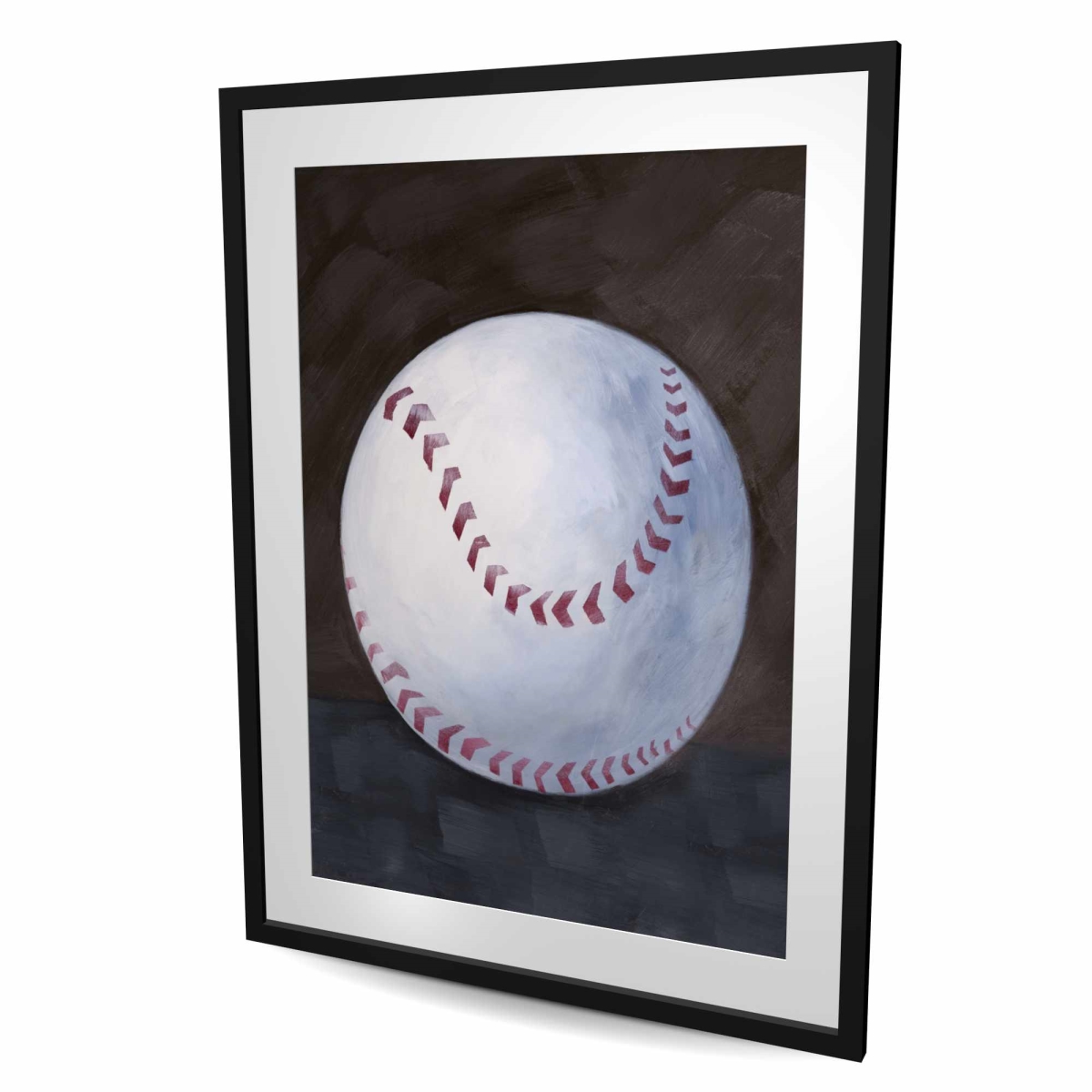 C1FM3648UMOIKH 36 x 48 in. Baseball Ball - Man Cave Framed Matted Print for Home Decor
