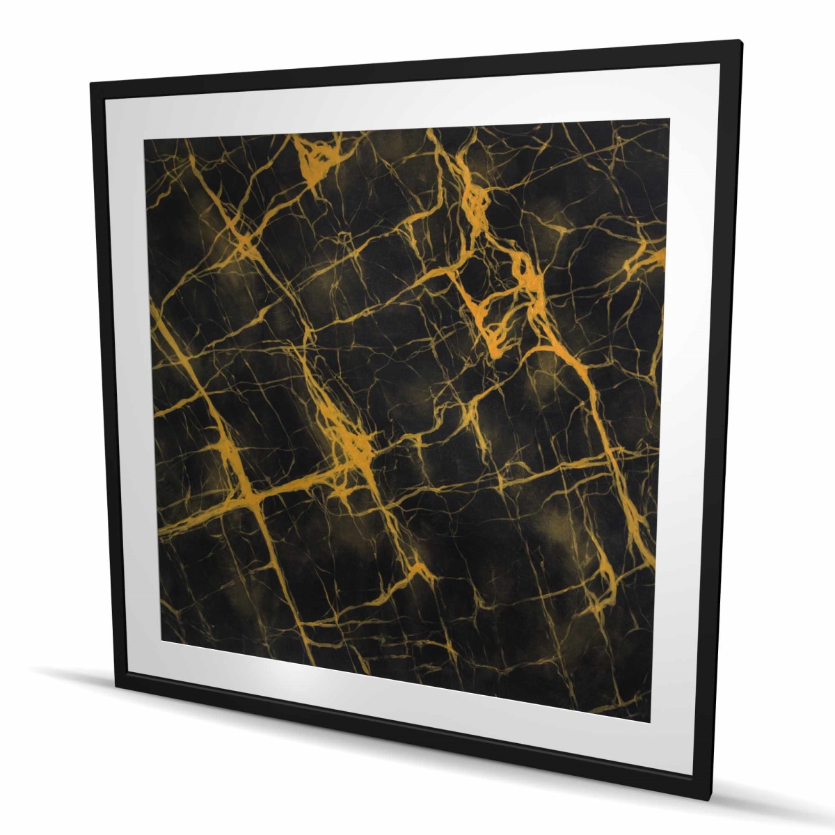 C1FM4848ZETQSO 48 x 48 in. Black & Gold Marble Abstract Pattern Print - Home Decor