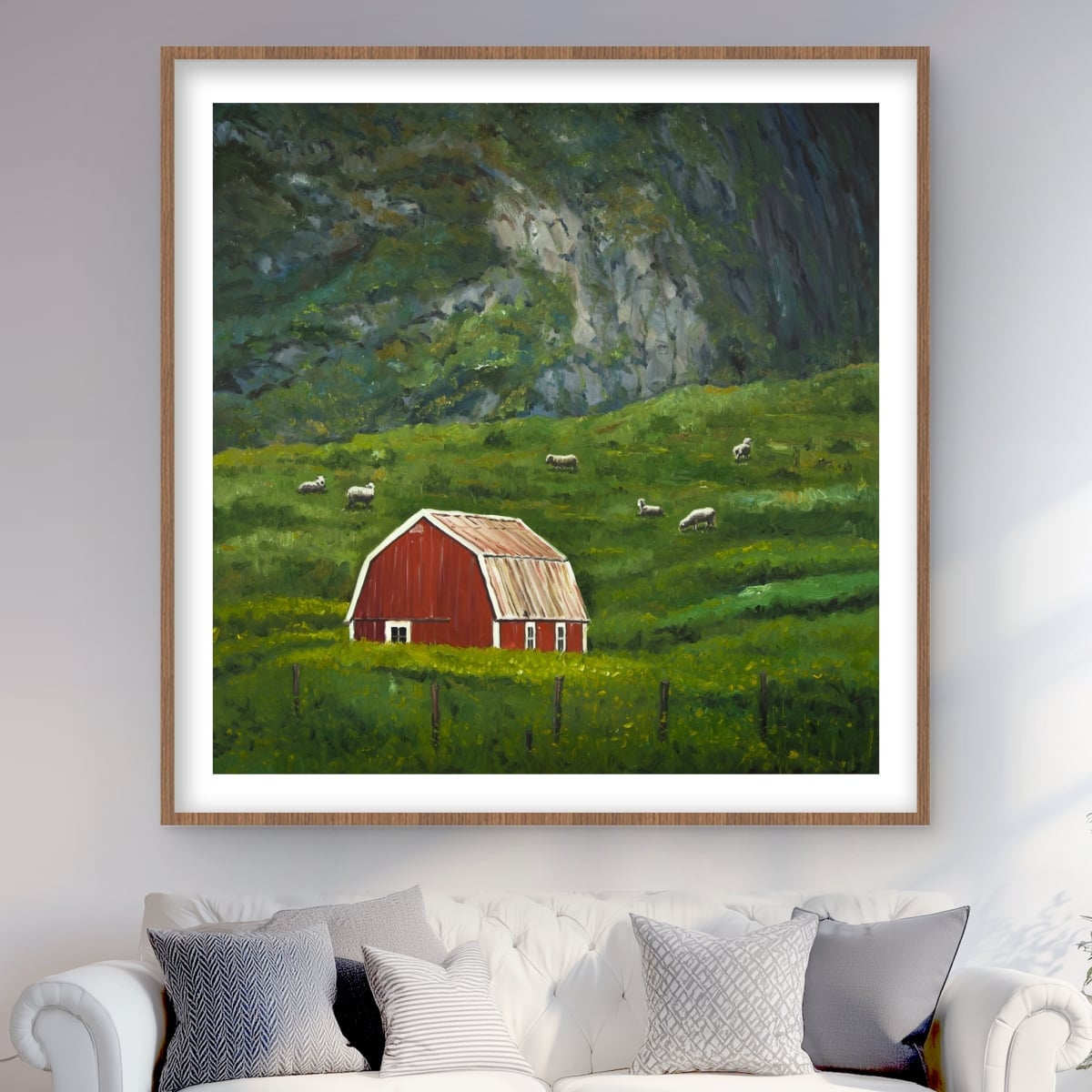 C1FM4848XIVJZ9 48 x 48 in. Life in the Countryside - Rustic Farm Animals Matted Print