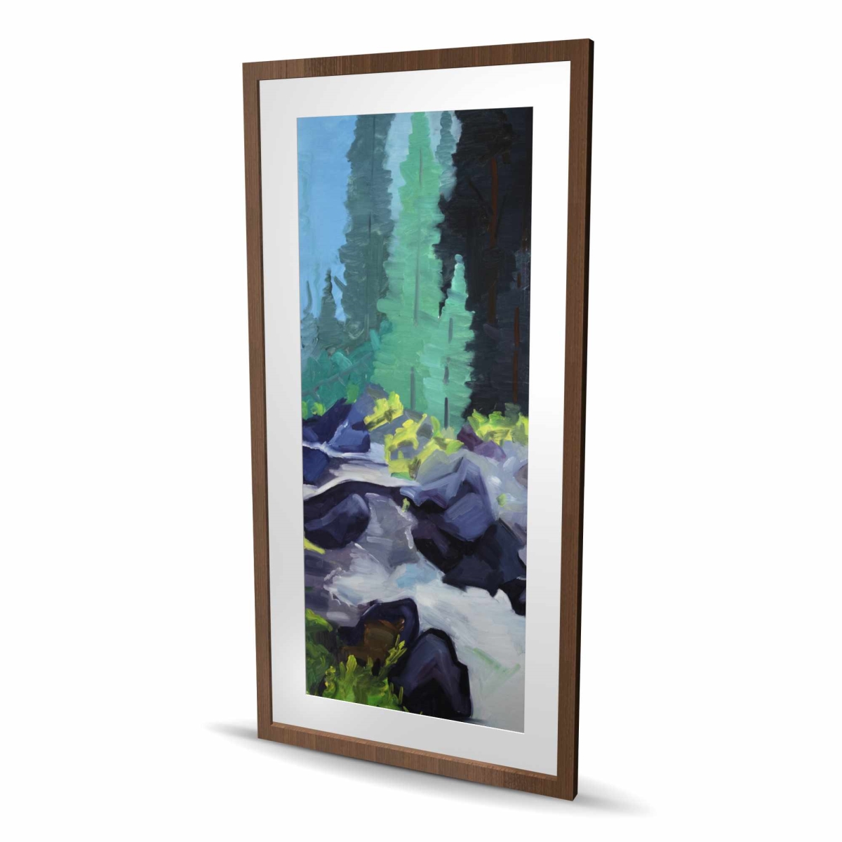 C1FM2448UGFVUD 24 x 48 in. Beautiful Waterfall - Blue Waves Framed Matted Print Decor