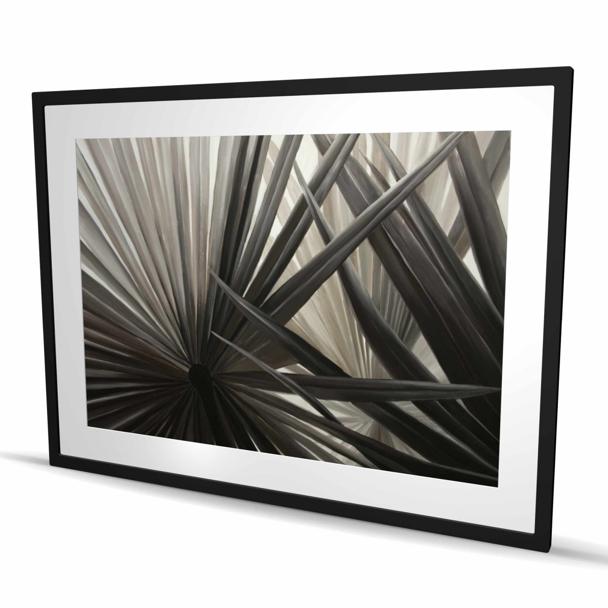 C1FM3648FGL1E9 36 x 48 in. Grayscale Tropical Plants - Brown Framed Matted Print Decor