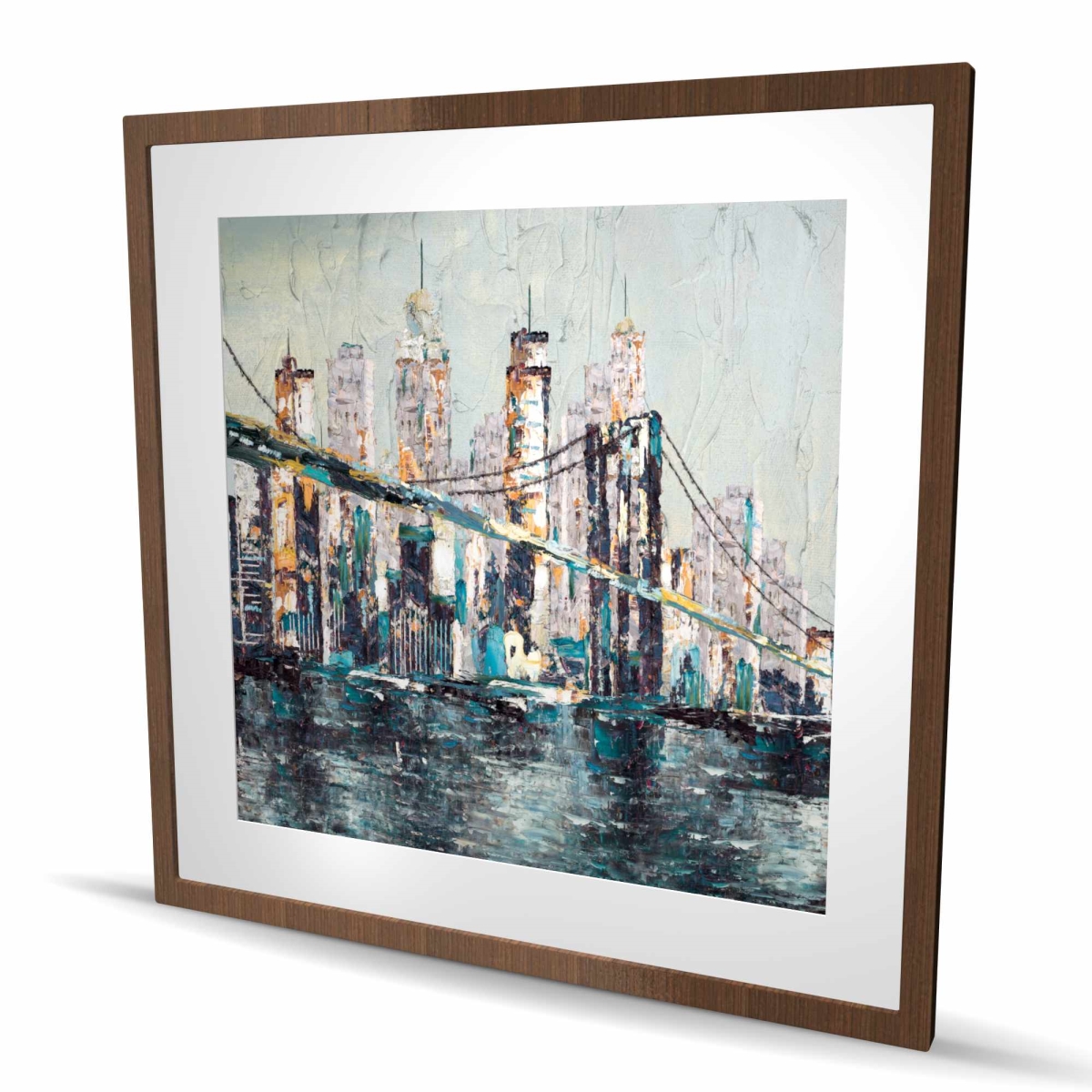 C1FM36363T39F3 36 x 36 in. Abstract & Texturized Bridge - Black Building Matted Print
