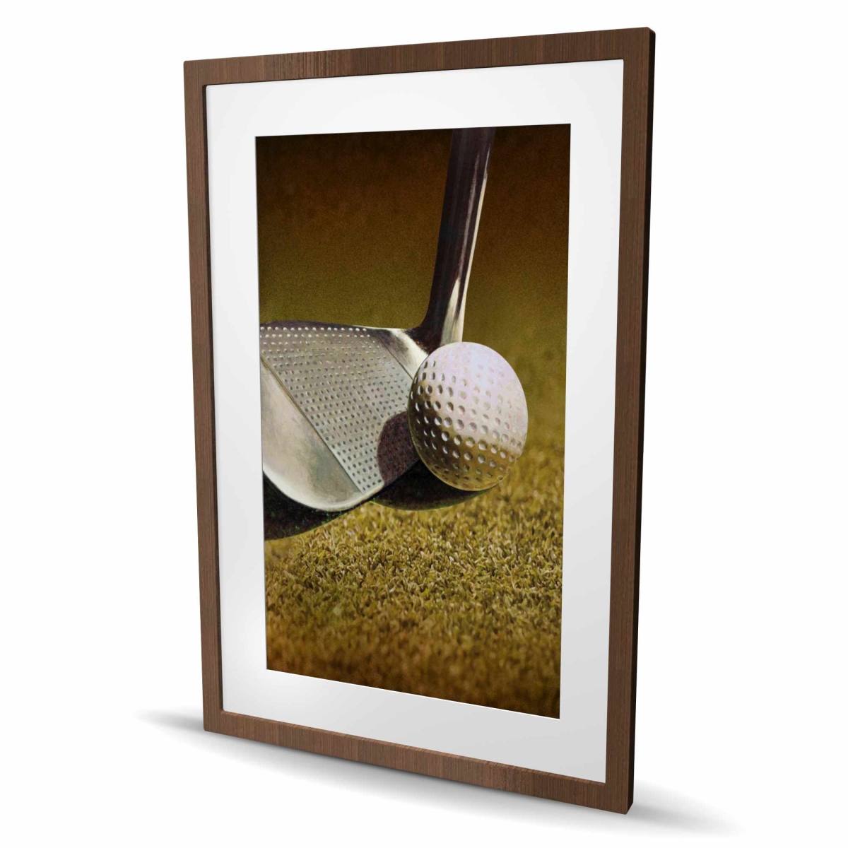 C1FM2436VZBX78 24 x 36 in. Golf Closeup - Man Cave White Framed Matted Print Decor