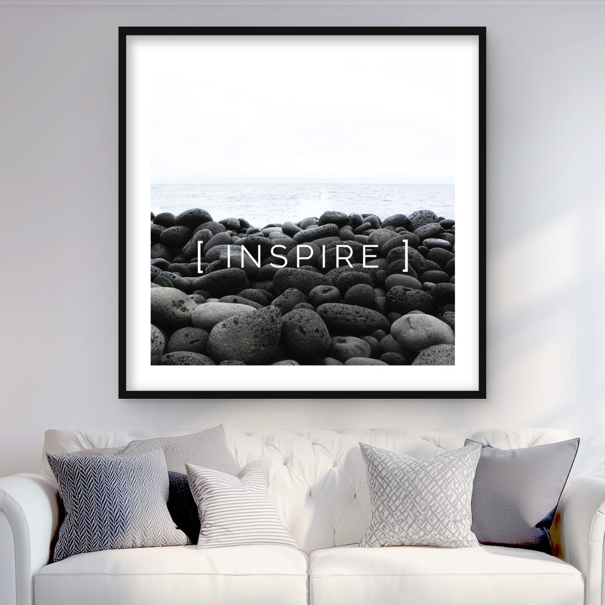 C1FM3636FV5CL4 36 x 36 in. Inspire - White Framed Matted Print for Home Decor