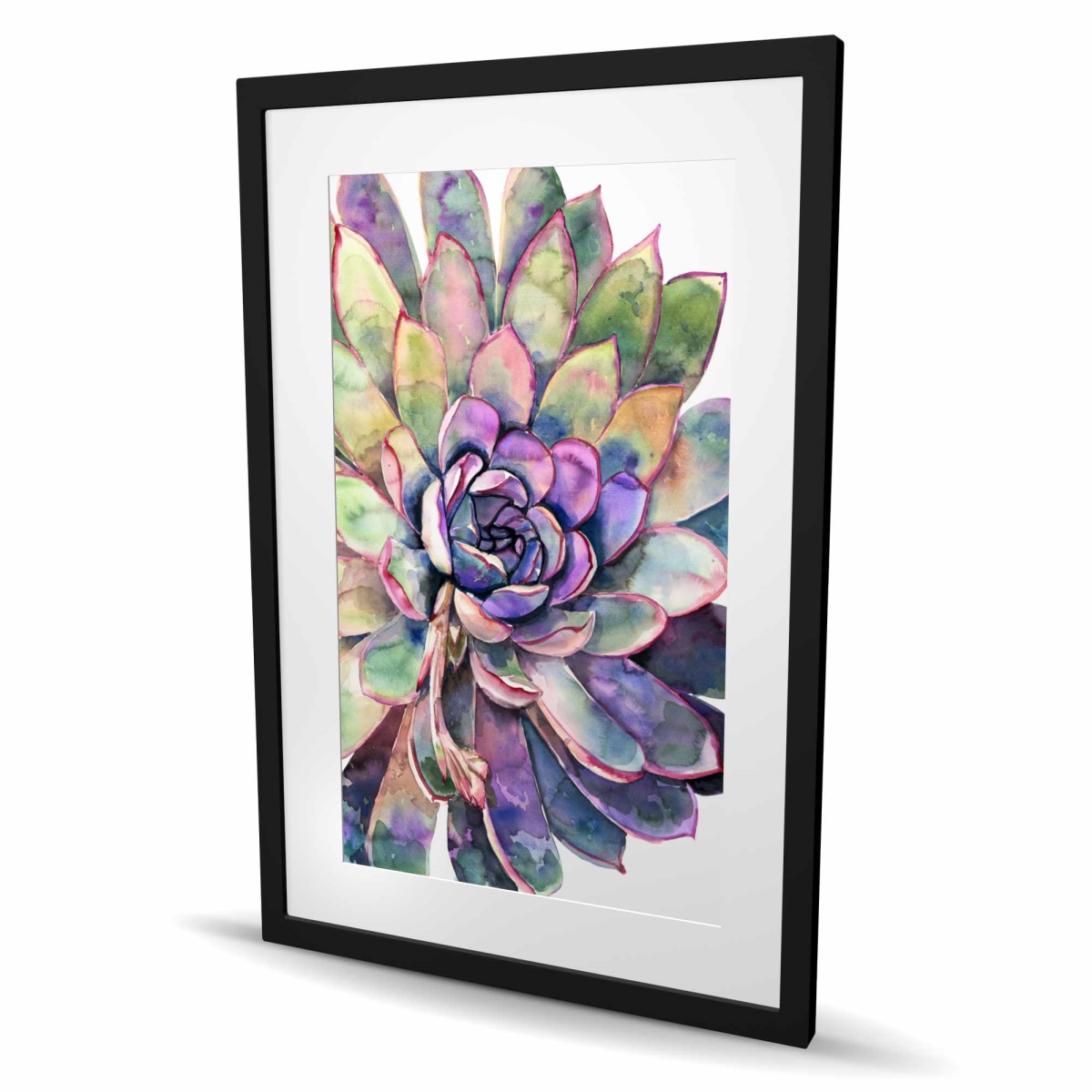 C1FM2436PI7A4H 24 x 36 in. Multicolored Succulent - Botanical Green Framed Print Decor