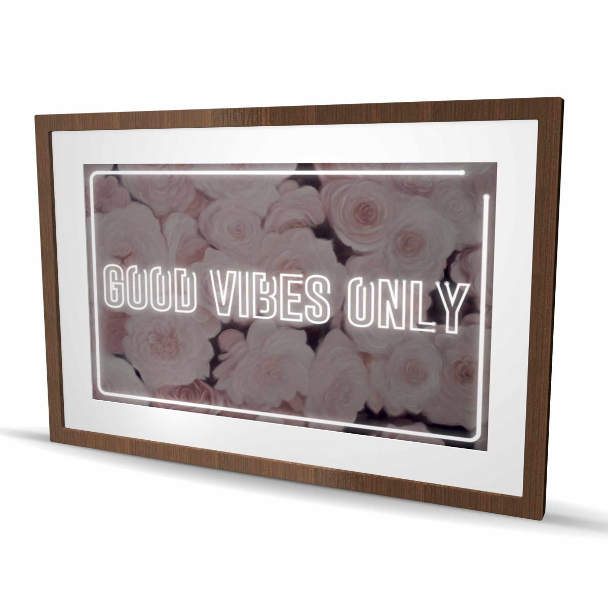 C1FM2436Y71I73 24 x 36 in. Good Vibes Only - Roses - Modern Framed Print for Home Decor