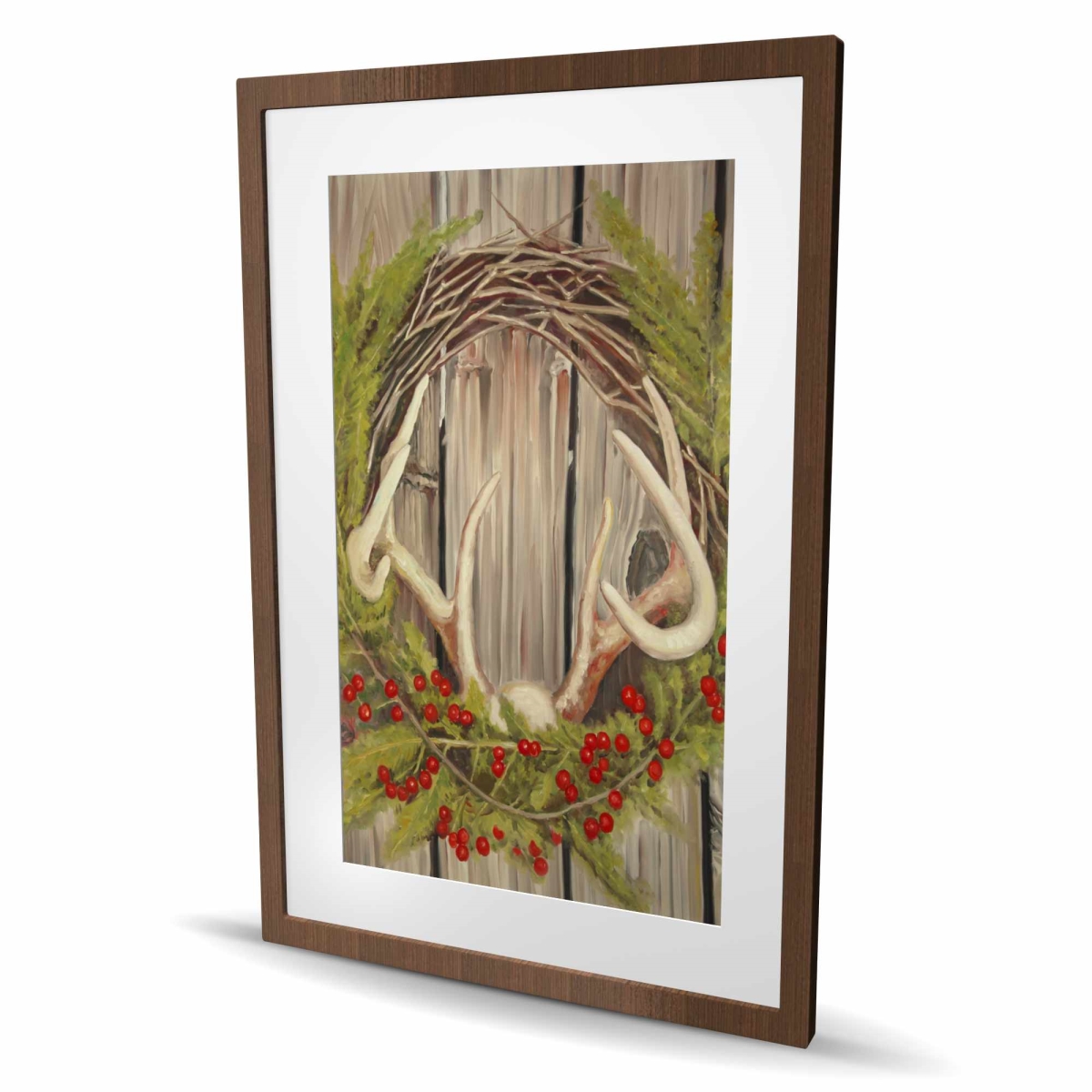 C1FM24367YWDG0 24 x 36 in. Christmas Wreath with Panache - Kitchen Still Life Print