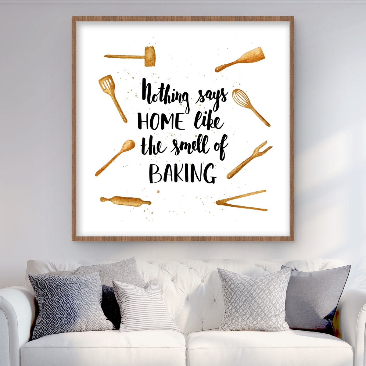 C1FM3636B54WHJ 36 x 36 in. Home & Baking - Framed Matted Print for Home Decor