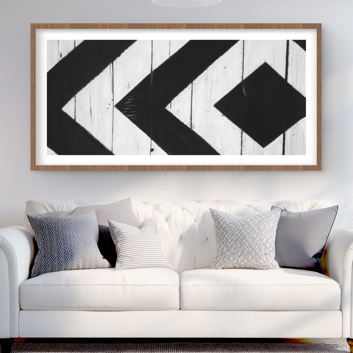 C1FM2448679KNK 24 x 48 in. Rhombus on Wood - Rustic Pattern Framed Print for Home Decor