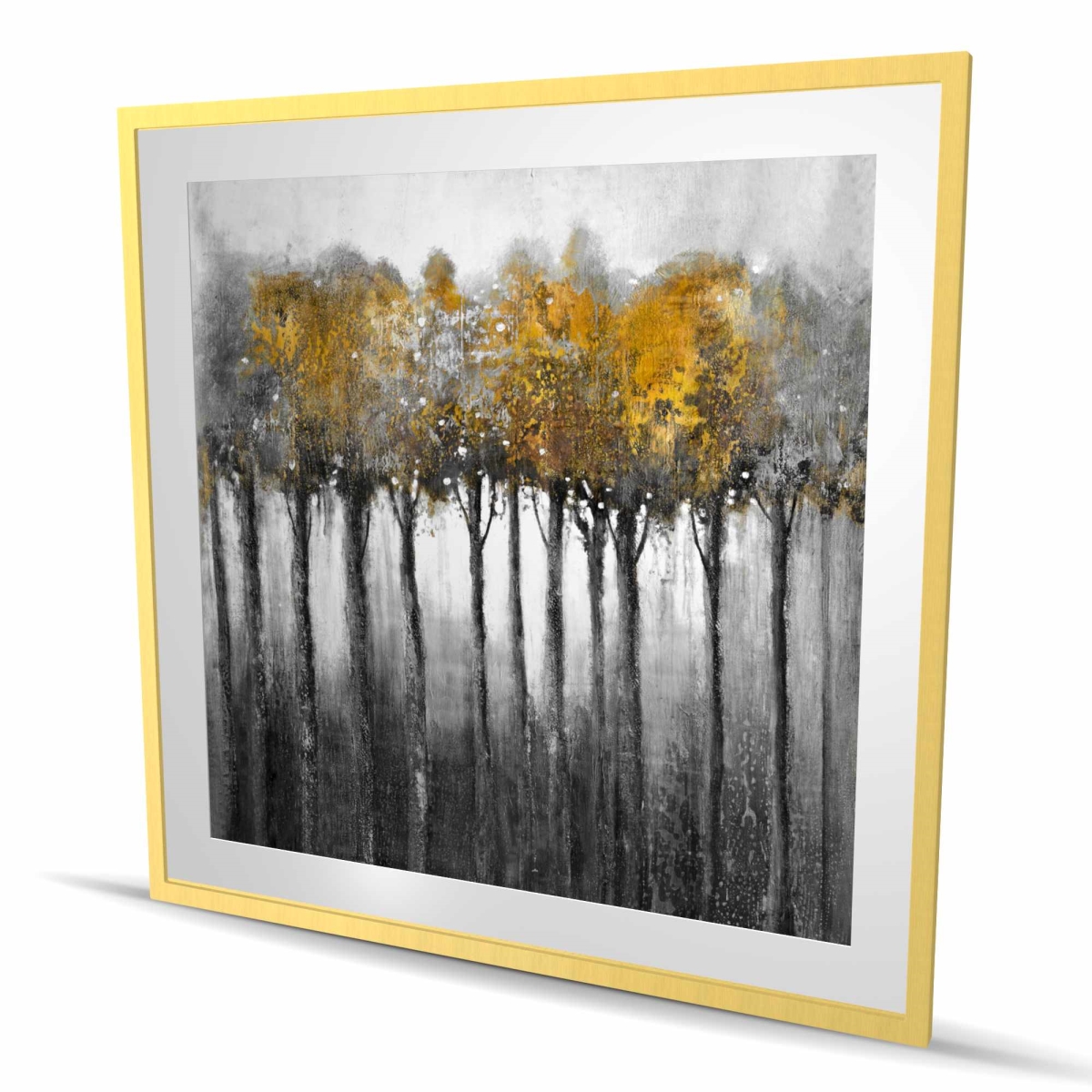 C1FM4848J3UW7K 48 x 48 in. Illuminated Forest - Office Gray Framed Matted Print Decor
