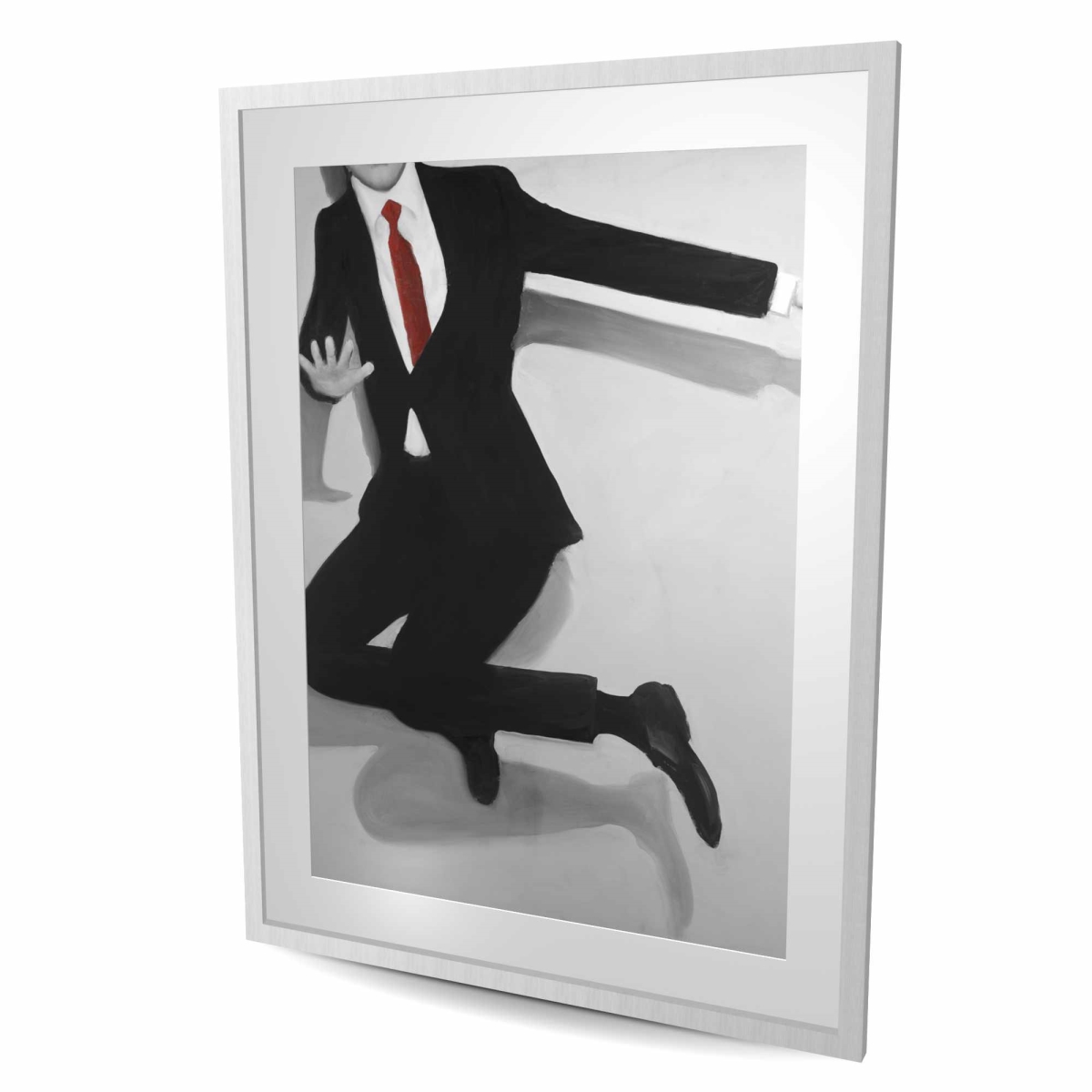 C1FM3648O11SPT 36 x 48 in. Classical Jumping Man - Framed Matted Print for Home Decor