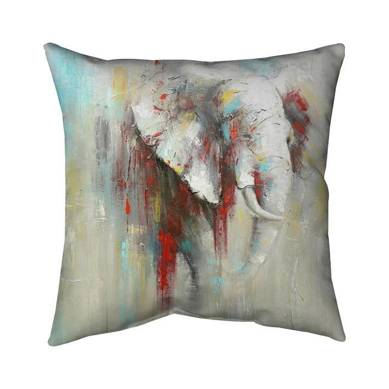 5542-2020-AN49 20 x 20 in. Abstract Elephant with Paint Splash-Double Sided Print Outdoor Pillow Cover