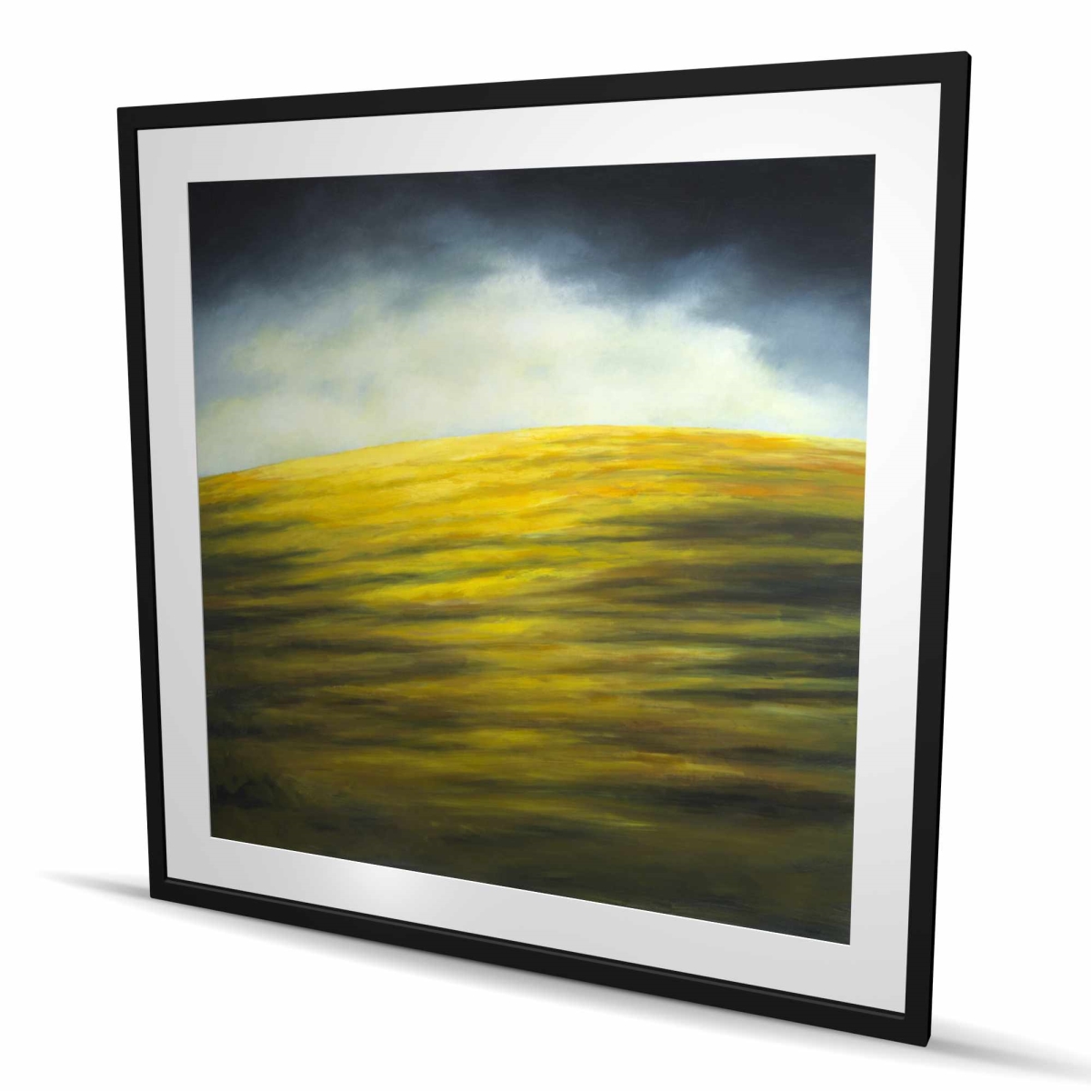 C1FM4848OUITY9 48 x 48 in. Hillock - Yellow Framed Matted Print for Kitchen Decor