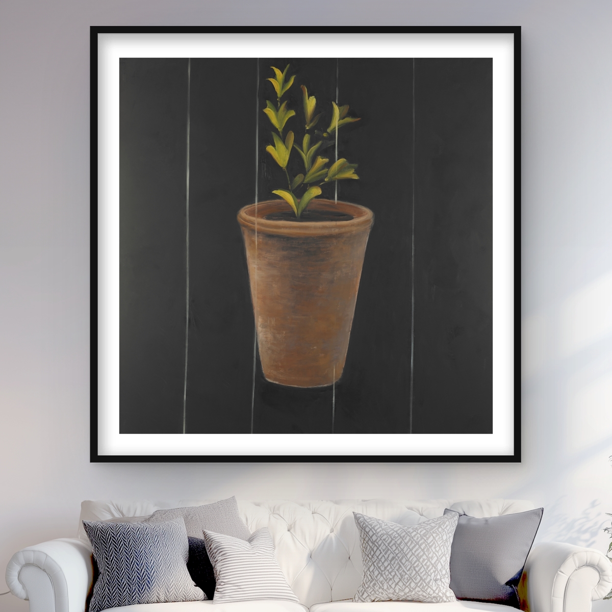 C1FM4848OSGN7W 48 x 48 in. Marjolaine Still Life Print - Black Framed Matted Home Decor
