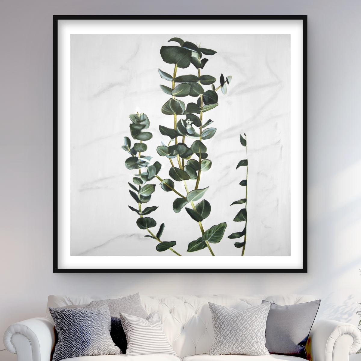 C1FM4848KJ7LKV 48 x 48 in. Eucalyptus Stems - Floral Kitchen Print for Home Decor