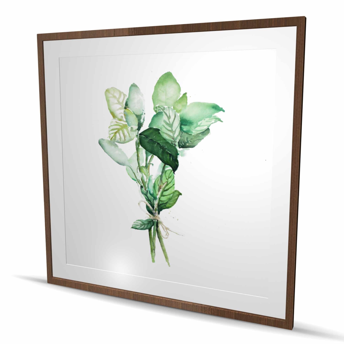 C1FM4848I5VALH 48 x 48 in. Tied Up Basil Leaves Bundle - Farmhouse Kitchen Decor Print