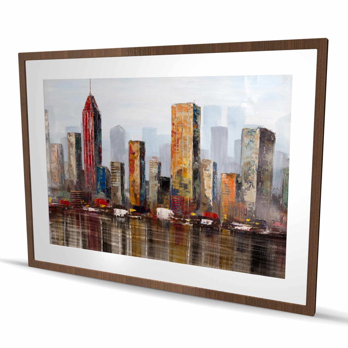 C1FM3648YXRYYY 36 x 48 in. Rust Looking City - Framed Matted Print for Home Decor