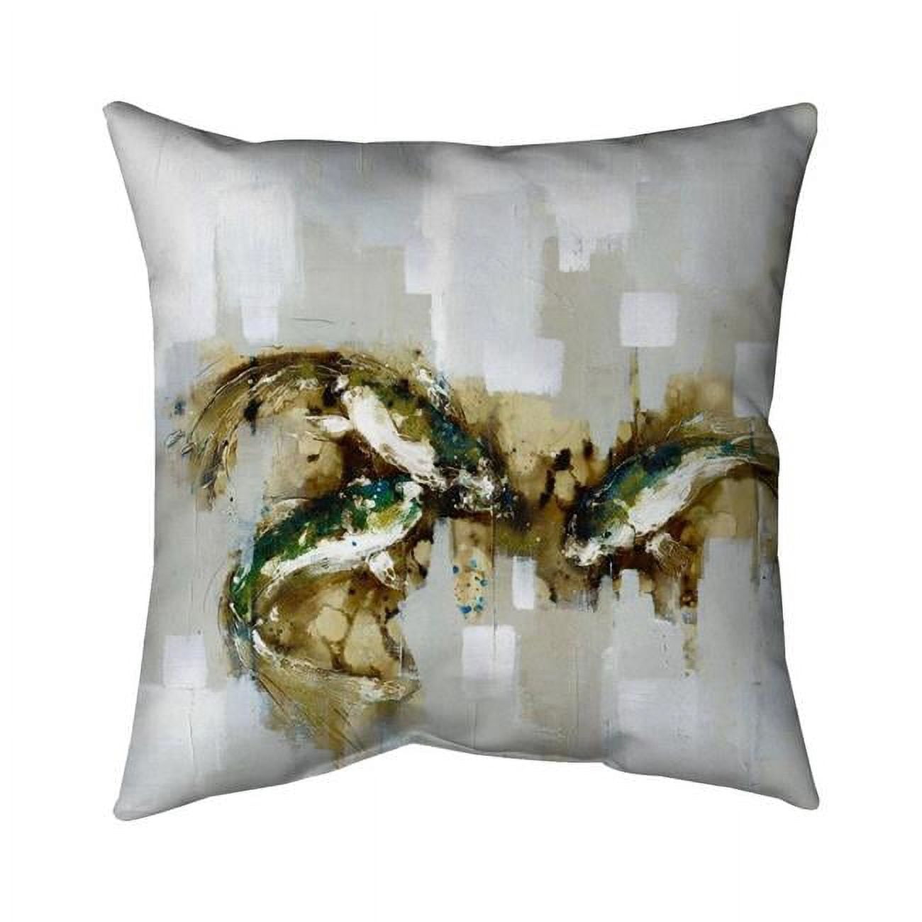 20 x 20 in. Three Abstract Koi Fish-Double Sided Print Outdoor Pillow Cover