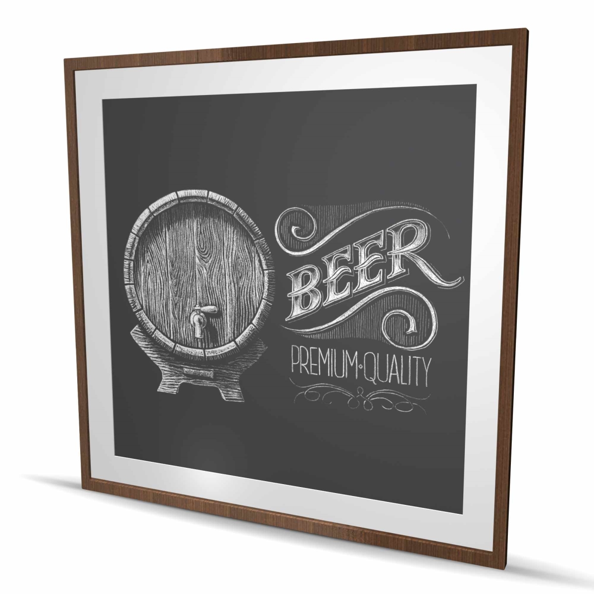 C1FM4848MW1M30 48 x 48 in. Old Beer Sign - Kitchen Black Framed Matted Print for Decor