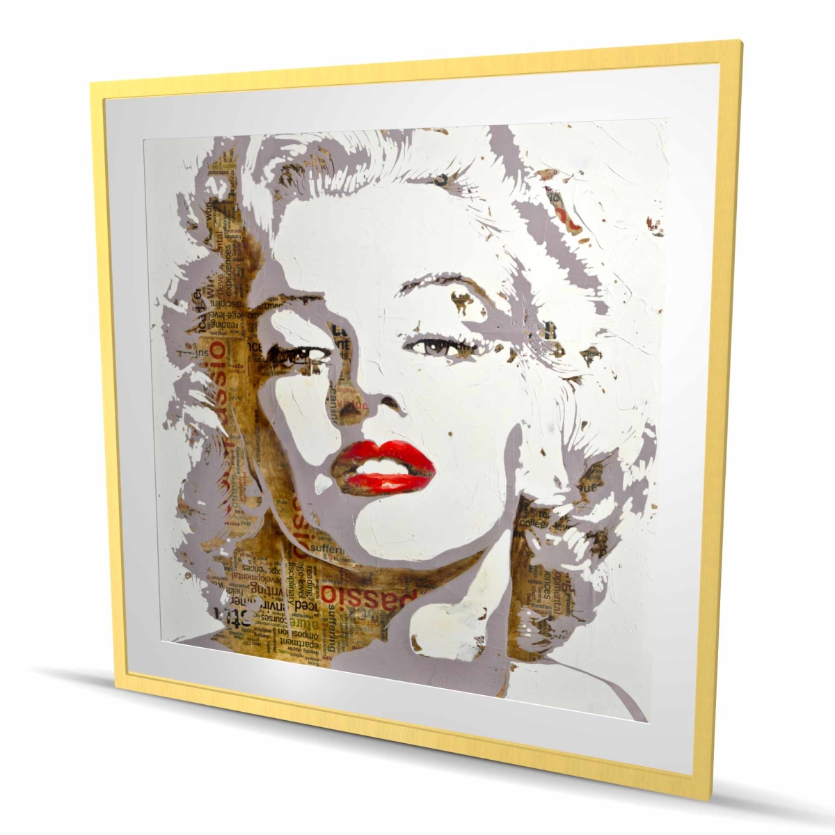 C1FM4848WBB06L 48 x 48 in. Marilyn Monroe Typography Print - Framed Bedroom Decor